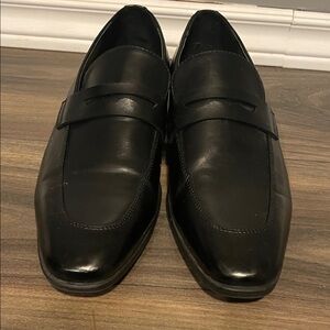 Steve Madden Black Leather Men's Slip-Ons